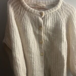 La Maille Sezane White Knit Sweater